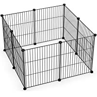 Tespo Pet Playpen, Small Animal Cage Indoor Portable Metal Wire yd Fence for Small Animals, Guinea Pigs, Rabbits Kennel…