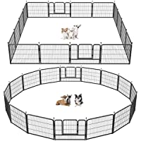 FXW Dog Playpen 24/32/40-Inch Height, 8/16/24/32 Panels Dog Pen Indoor Outdoor Puppy Playpen Pet Fence Gate with Doors…