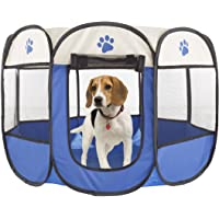 PETMAKER Pop-Up Pet Playpen with Carrying Case Collection, Blue