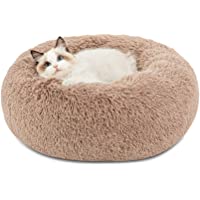 Bedsure Calming Dog Beds for Small Medium Large Dogs - Round Donut Washable Dog Bed, Anti-Slip Faux Fur Fluffy Donut…