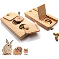 DOZZOPET Wooden Enrichment Foraging Toy for Small Pet,Interactive Hide Treats Puzzle Snuffle Game,Mental Stimulation Toy…