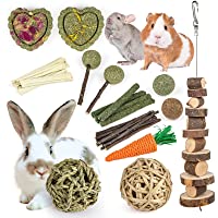 Sofier Rabbit Toys Bunny Toys Guinea Pig Toys Natural Timothy Hay Sticks Hamster Toys for Teeth Handmade Rabbit Chews…