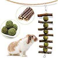 Bunny Chew Toys for Teeth, Molar Rabbit Toys Natural Organic Apple Sticks for Rabbits, Chinchillas, Guinea Pigs…
