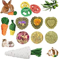 Lacrima Rabbit Chew Toys 12PCS, Bunny Toys for Rabbits, Hamster Guinea Pig Small Animal Chew Toys, Chew Treats and Balls…