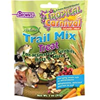 F.M. Brown's Tropical Carnival Natural Trail Mix Treat for Hamsters, Gerbils, Rats and Mice, 3-oz Bag - Foraging Snack…