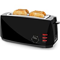 Elite Gourmet ECT4829B Long Slot Toaster, Reheat 6 Toast Settings, Defrost, Cancel Functions, Slide Out Crumb Tray…