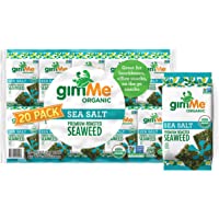gimMe Organic Roasted Seaweed Sheets - Sea Salt - 20 Count - Keto, Vegan, Gluten Free - Great Source of Iodine and Omega…