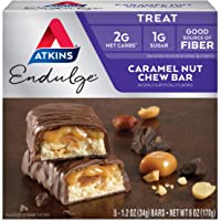 Atkins Endulge Treat Caramel Nut Chew Bar. Rich & Decadent Treat. Keto-Friendly. (5 Bars)