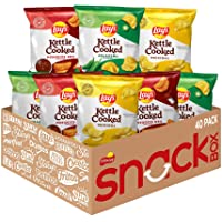Lay's Kettle Cooked Potato Chips Variety Pack, 0.85 Ounce (Pack of 40)