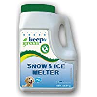 KEEP IT GREEN Pet Safe Ice Melt - 12 Pound Jug - Nontoxic Child Friendly Snow Melter Rock Salt Pellets with Green Tint…