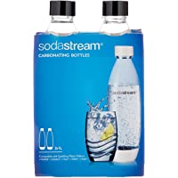 sodastream Sparkling Water Machines Bottles 1 Litre Twin Pack, Black