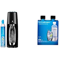 SodaStream Fizzi One Touch Sparkling Water Maker (Black) with CO2 and BPA free Bottle & 1L Classic Black Carbonating…