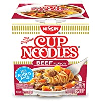 Nissin Cup Noodles Ramen Noodle Soup, Beef, 2.25 Ounce (Pack of 12)