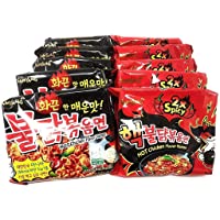 Samyang Top Two Spicy Chicken Hot Ramen Noodle Buldak Variety 10 Pack (5 Each:Hek Nuclear,Original)