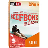 LonoLife Grass-Fed Beef Bone Broth Powder with 10g Protein, Stick Packs, 4 Count