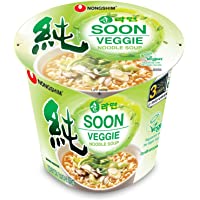 Nongshim Soon Cup Noodle Soup, Veggie, 2.6 Ounce (Pack of 6)
