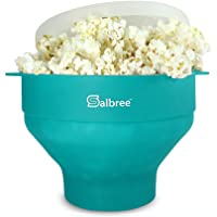 Original Salbree Microwave Popcorn Popper, Silicone Popcorn Maker, Collapsible Bowl - The Most Colors Available (Aqua)