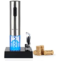 Secura Electric Wine Opener, Automatic Electric Wine Bottle Corkscrew Opener with Foil Cutter, Rechargeable (Stainless…