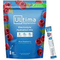 Ultima Replenisher Electrolyte Hydration Powder, Blue Raspberry, 20 Count Stickpacks Pouch - Sugar Free, 0 Calories, 0…