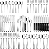 Hiware 48-Piece Silverware Set with Steak Knives for 8, Stainless Steel Flatware Cutlery Set For Home Kitchen Restaurant…