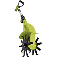 Sun Joe 24V-TLR-CT 6-Inch Cutting Swath Garden Tiller/Cultivator, Telescopic Pole, Tool Only, blades cultivate a 4. 25…