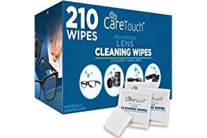 Care Touch Lens Cleaning Wipes - 210 Pre-Moistened and Individually Wrapped Lens Cleaning Wipes - Great for Eyeglasses…