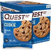 Quest Nutrition Chocolate Chip Protein Cookie, Keto Friendly, High Protein, Low Carb, Soy Free, 12 Count "Packaging may…