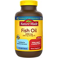 Nature Made Fish Oil 1000 mg, 175 Softgels Value Size, Fish Oil Omega 3 Supplement For Heart Health