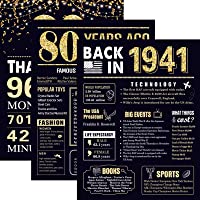 80 Years Ago 80th Birthday Wedding Anniversary Poster 3 Pieces 11 x 14 80s Party Decorations Supplies Large Sign Home…