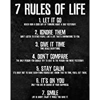 7 Rules of Life Motivational Poster - Printed on Premium Cardstock Paper - Sized 11 x 14 Inch - Perfect Print For…