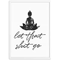 Funny Bathroom Sign Canvas Prints and Poster Let That Shit Go Quote Bathroom Art for Men Painting Wall Picture Bathroom…
