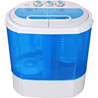 SUPER DEAL Portable Compact Washing Machine 9.9 LB Mini Twin Tub Top Load Laundry Washer Spinner Combo 6.57 FT Inlet…