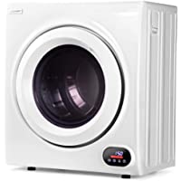 Euhomy Compact Laundry Dryer, 2.65 cu ft Front Load Stainless Steel Clothes Dryers With Exhaust Pipe, 1400W, LCD Control…
