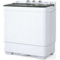 KUPPET Compact Twin Tub Portable Mini Washing Machine 26lbs Capacity, Washer(18lbs)&Spiner(8lbs)/Built-in Drain Pump…
