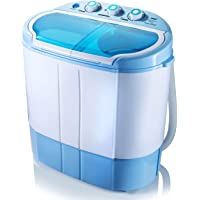 Upgraded Version Pyle Portable Washer & Spin Dryer, Mini Washing Machine, Twin Tubs, Spin Cycle w/ Hose, 11lbs. Capacity…