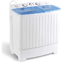 SUPER DEAL 2IN1 Mini Portable Washing Machine 17.6lbs Twin Tub Compact Laundry Washer Spinner Cycle Combo, Timer Control…