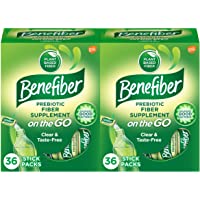 Benefiber On The Go Prebiotic Fiber Supplement Powder for Digestive Health, Daily Fiber Powder, Unflavored Powder Stick…