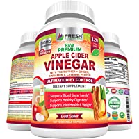 Premium Apple Cider Vinegar Capsules Max 1740mg with Mother - 100% Natural & Raw with Cinnamon, Ginger & Cayenne Pepper…