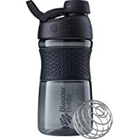 BlenderBottle SportMixer Shaker Bottle Perfect for Protein Shakes and Pre Workout, 20-Ounce, Black
