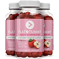Flat Tummy Tea Apple Cider Vinegar Gummies, Detox & Support Gut Health with The Mother, Vegan, Non-GMO Made with Apples…