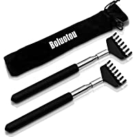 2 Pack Portable Extendable Back Scratcher, Kuvvfe Stainless Steel Telescoping Back Scratcher with Beautiful Gift…
