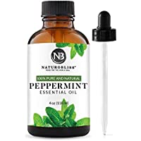 NaturoBliss Peppermint Essential Oil, 100% Pure and Natural Therapeutic Grade, Premium Quality Peppermint Oil, 4 fl. Oz…