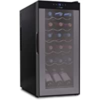 NutriChef Wine Cooler Refrigerator - 18-Bottle Wine Fridge with Air-Tight Glass Door, Touch Screen Digital Temperature…
