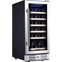 Kalamera Mini Fridge 15" Wine Cooler Refrigerator - 30 Bottle Wine Fridge with Stainless Steel Refrigerator& Double…