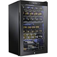 SCHMECKE 33 Bottle Dual Zone Wine Cooler Refrigerator w/Lock | Large Freestanding Wine Cellar | 41f-64f Digital…