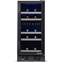 NewAir Wine Cooler Built In Refrigerator with 29 Bottle Capacity Dual Zone Fridge, NWC029BS00, Black Stainless Steel