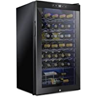 SCHMECKE 34 Bottle Compressor Wine Cooler Refrigerator w/Lock | Large Freestanding Wine Cellar | 41f-64f Digital…