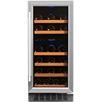 Smith & Hanks 32 Bottle Under Counter Wine Refrigerator, Dual Temperature Zones, 15 Inches Wide, Built-In or Free…