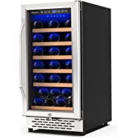 SKANWEN 15 inch Wine Cooler Beverage Refrigerators, 30 Bottle Intelligent Temperature Control with Double Glass Door…