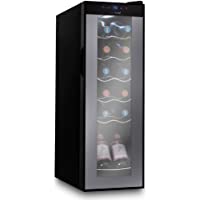 Nutrichef PKCWC120 Refrigerator-White & Red Chiller Countertop Cooler-Freestanding Compact Mini Wine Fridge 12 Bottle…